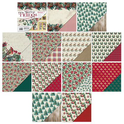 Christmas Paper Crafting 8"x8" cardstock and 6"x8" Stamp Set, Timeless Tidings