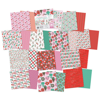 Christmas Paper Crafting Set Cardstock and Foiled Toppers, A Candy Cane Christmas