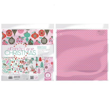 Christmas Paper Crafting Set Cardstock and Foiled Toppers, A Candy Cane Christmas
