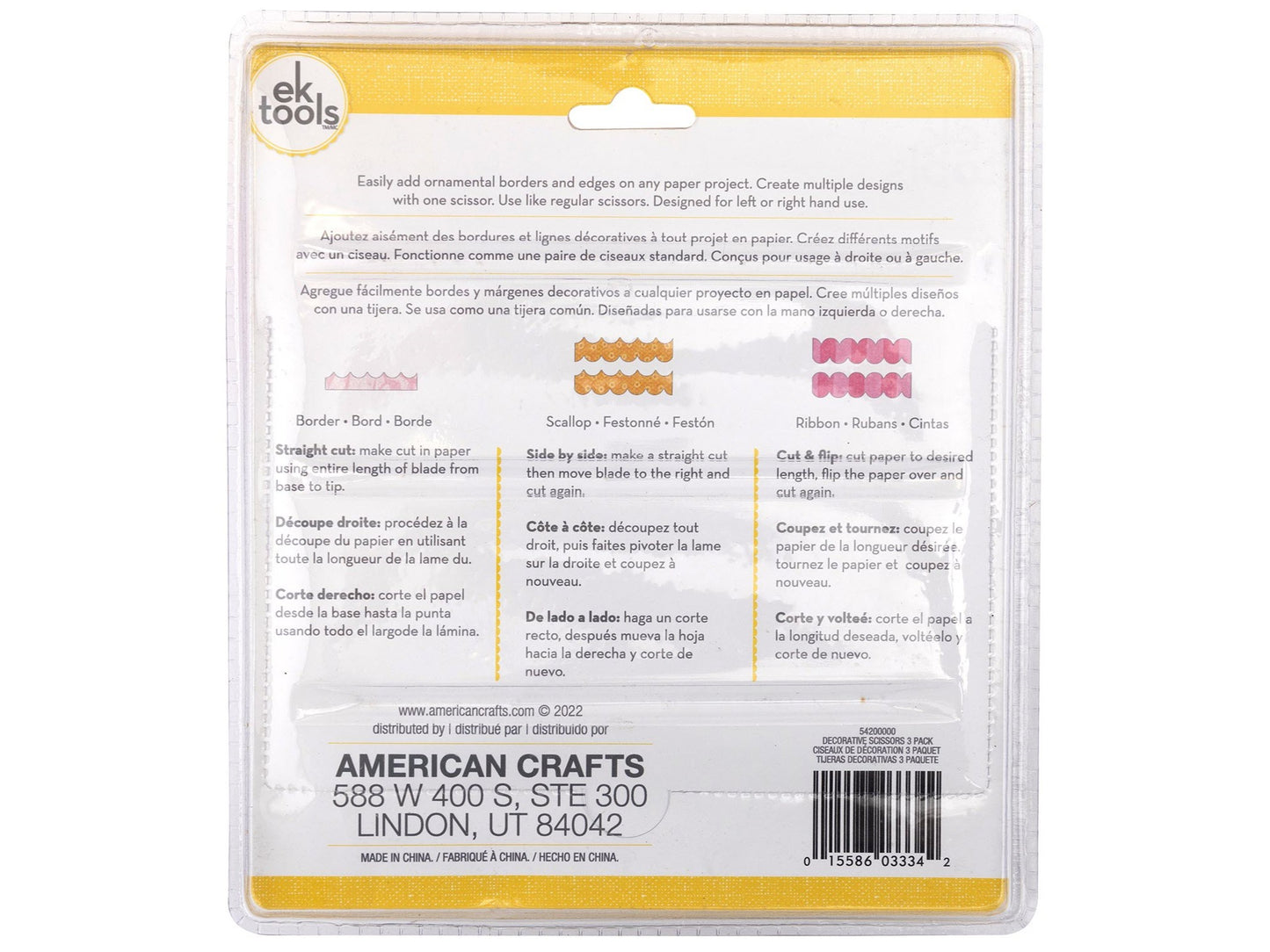 Decorative Scissors for paper crafting, 3pc - EK Success