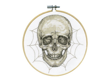 Skull Counted Cross Stitch Kit With Hoop 6" 14ct - Design Works
