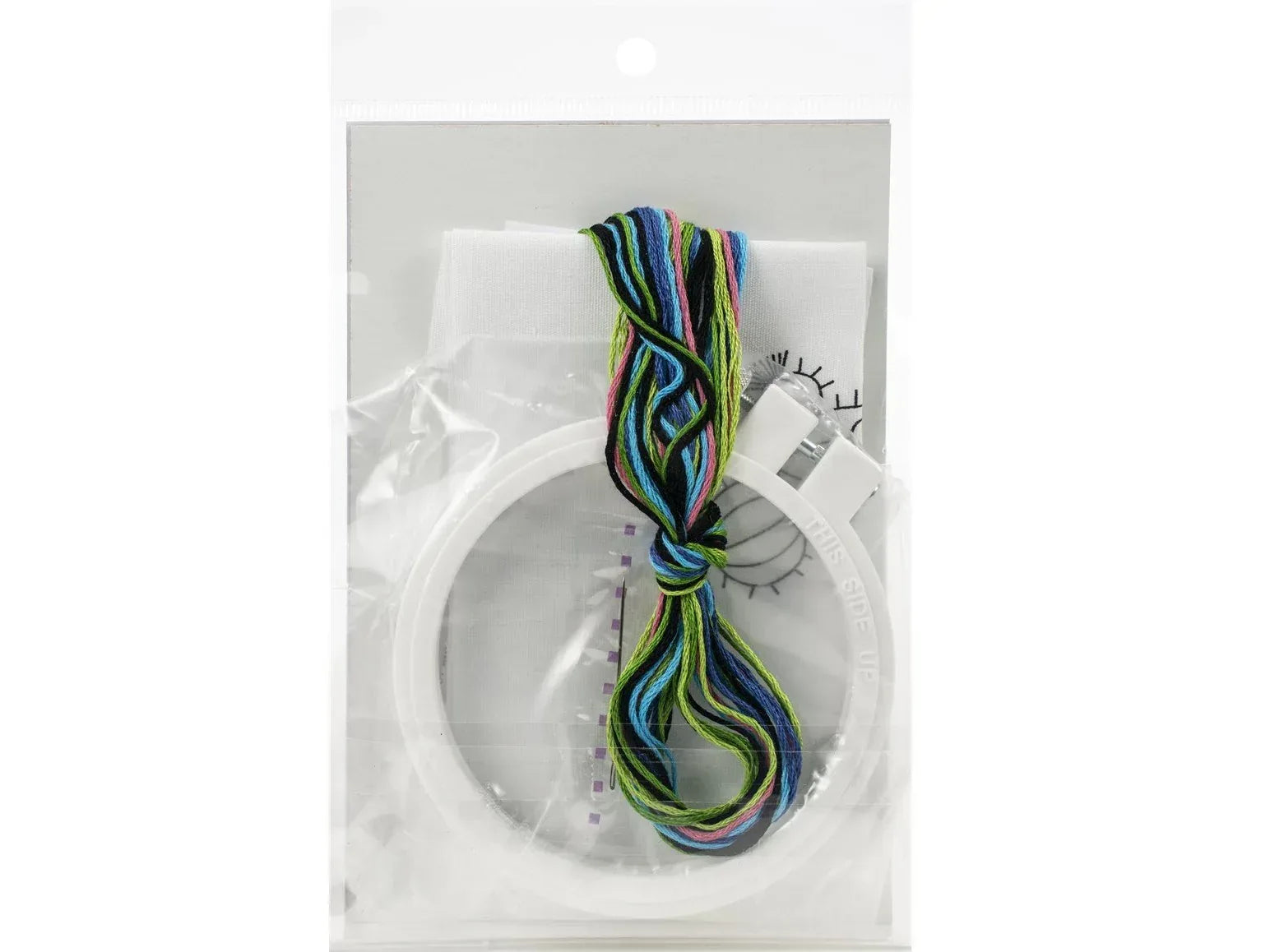 Colorful braided lanyard on a white background