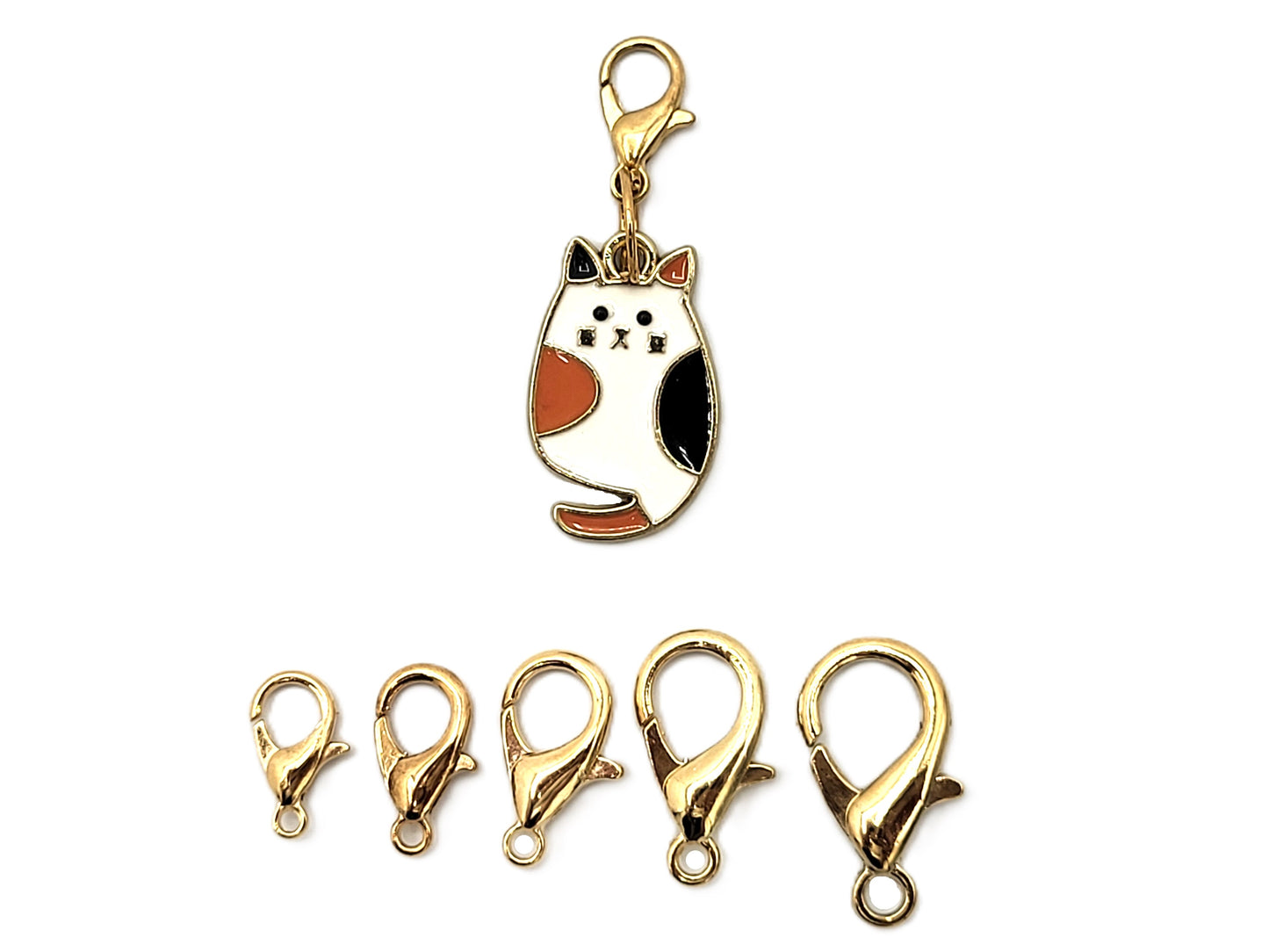 Calico Cat Stitch Markers | Enamel Charm Stitch Markers 3pc