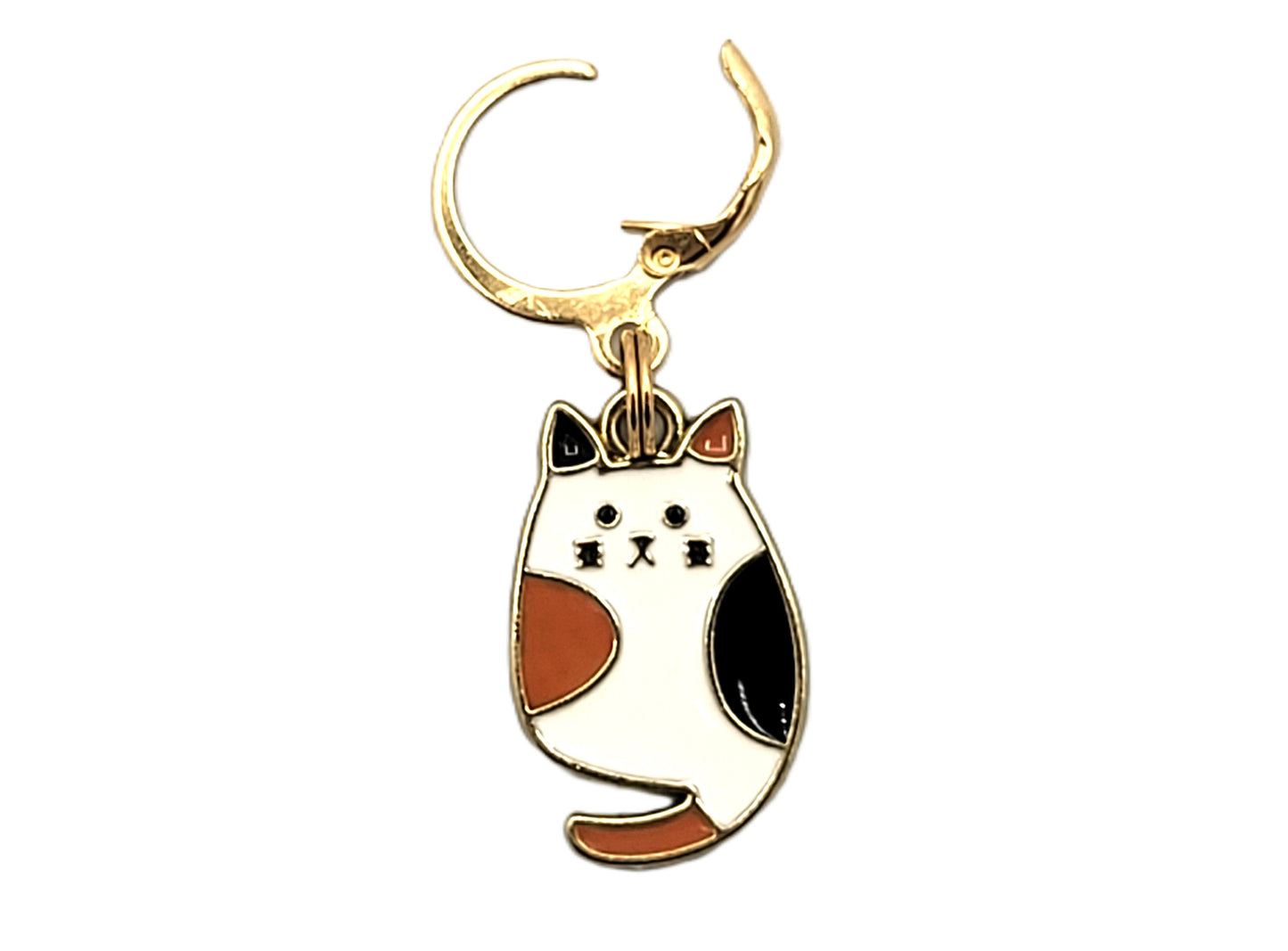Calico Cat Stitch Markers | Enamel Charm Stitch Markers 3pc