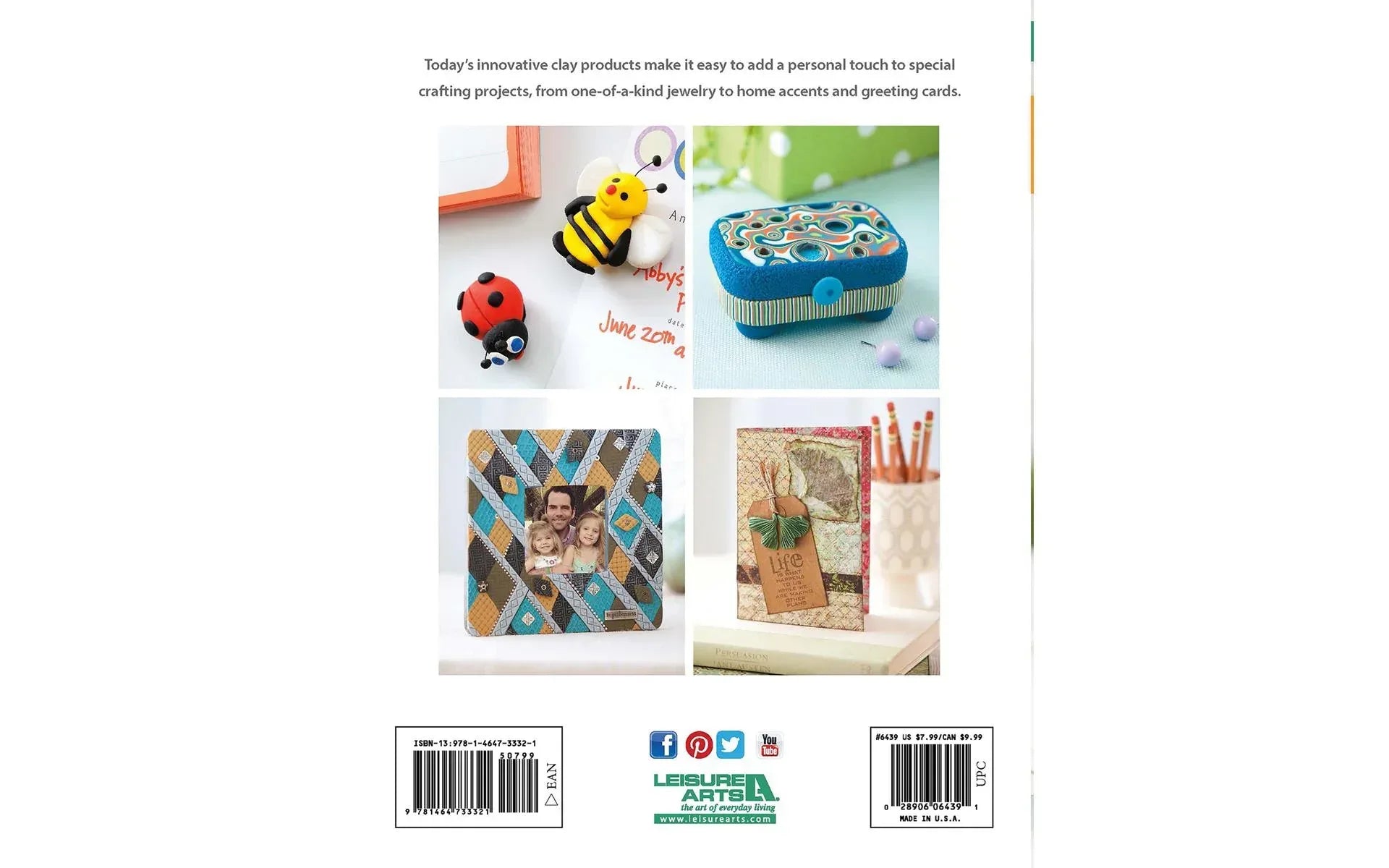 Product packaging with images of craft items and a text description on a white background