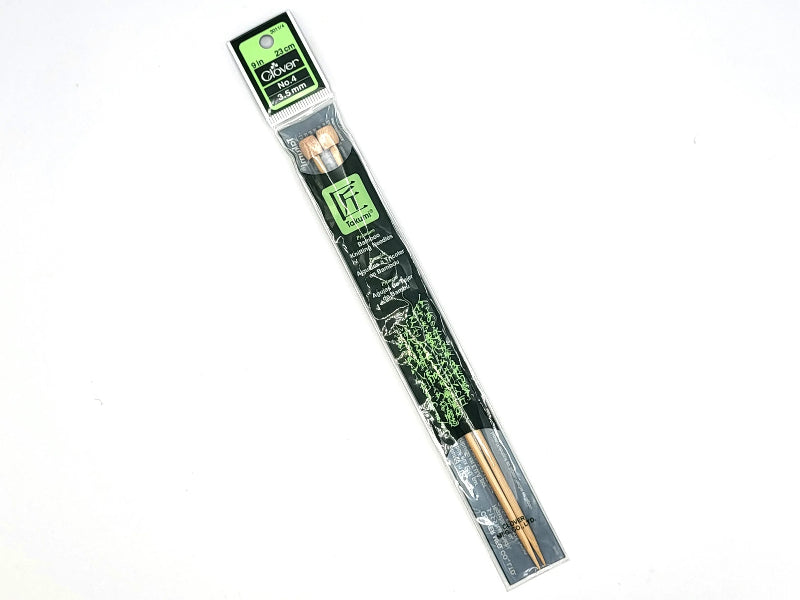 package of Clover Takumi Bamboo Single Point Knitting Needles 9" number 4, 3.5mm