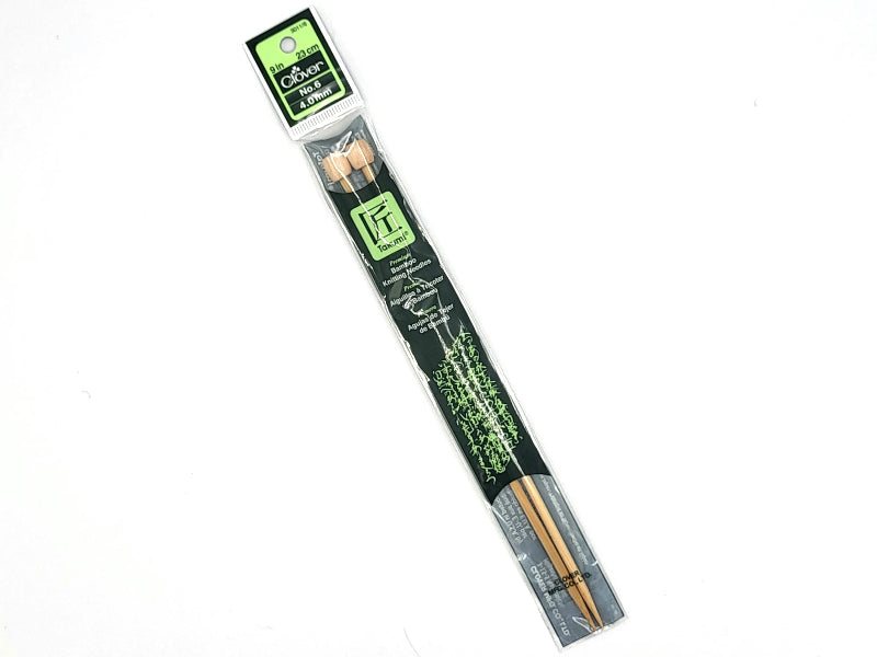 Packaged knitting needles with a brand label on a white background