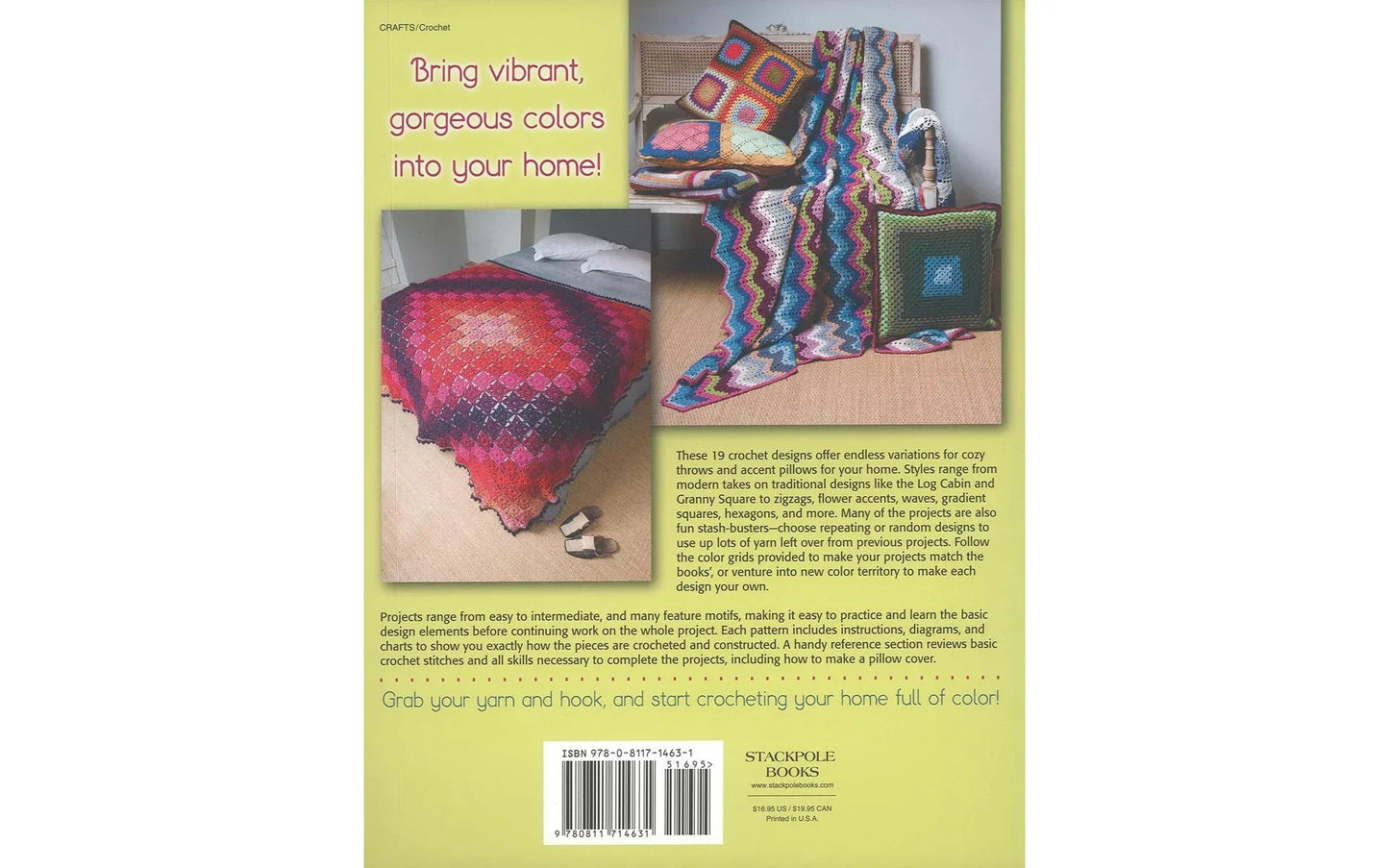 Colorful Crochet Afghans & Pillows – 12 Afghans & 7 Pillow Patterns | Kristel Salgarollo