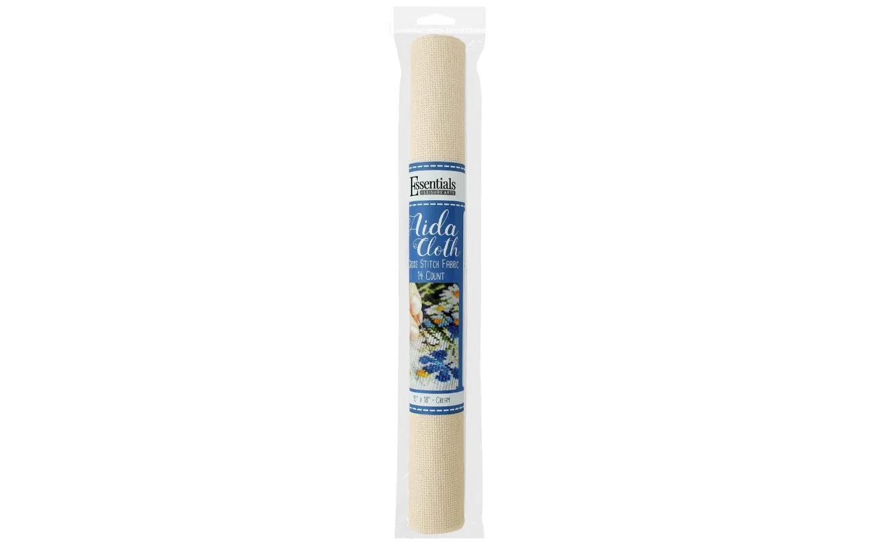Cream colored aida fabric, 14 count 15x18"