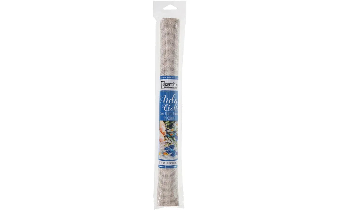 speckled light oatmeal color cross stitch aida fabric, 14ct 15x18"