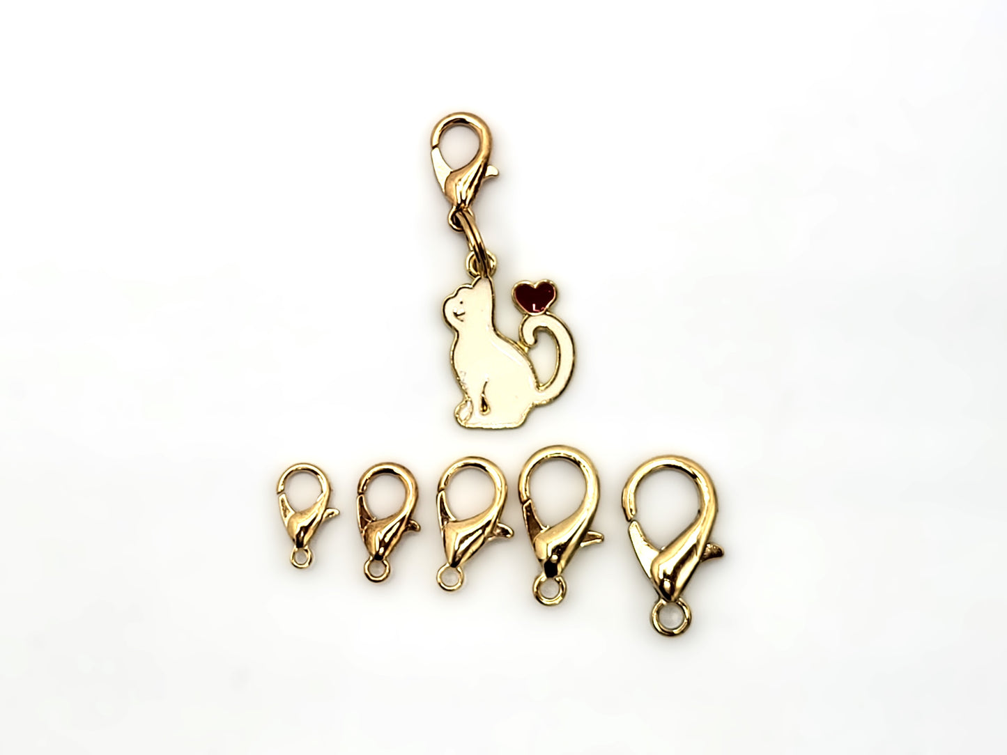 Kitty Love Stitch Markers | Enamel Charm Stitch Markers 2pc