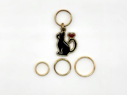 Kitty Love Stitch Markers | Enamel Charm Stitch Markers 2pc