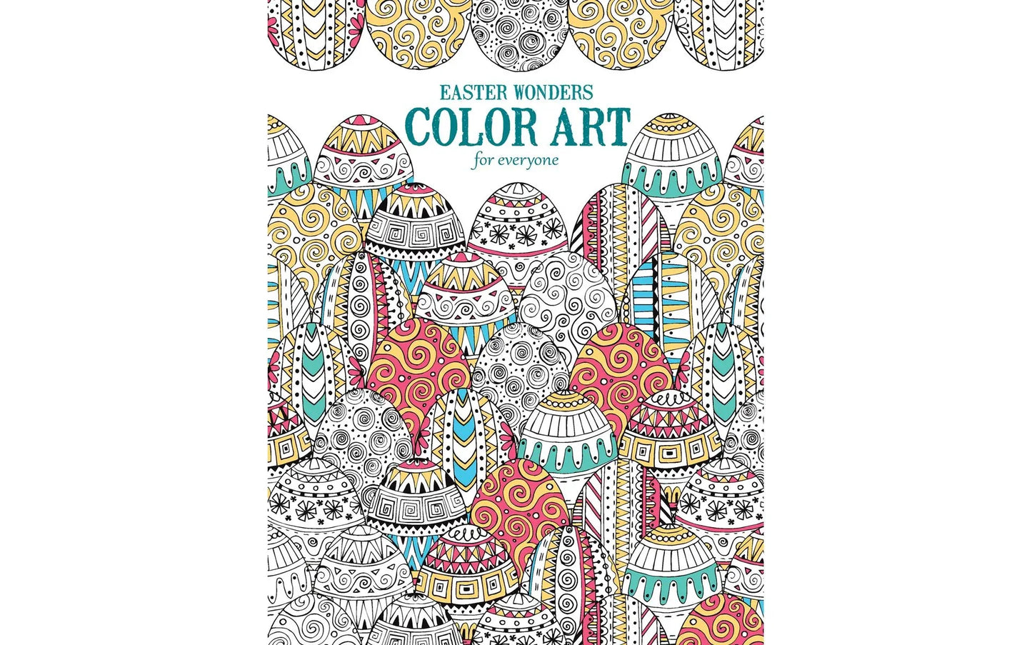 Coloring book cover with Easter-themed design on a white background