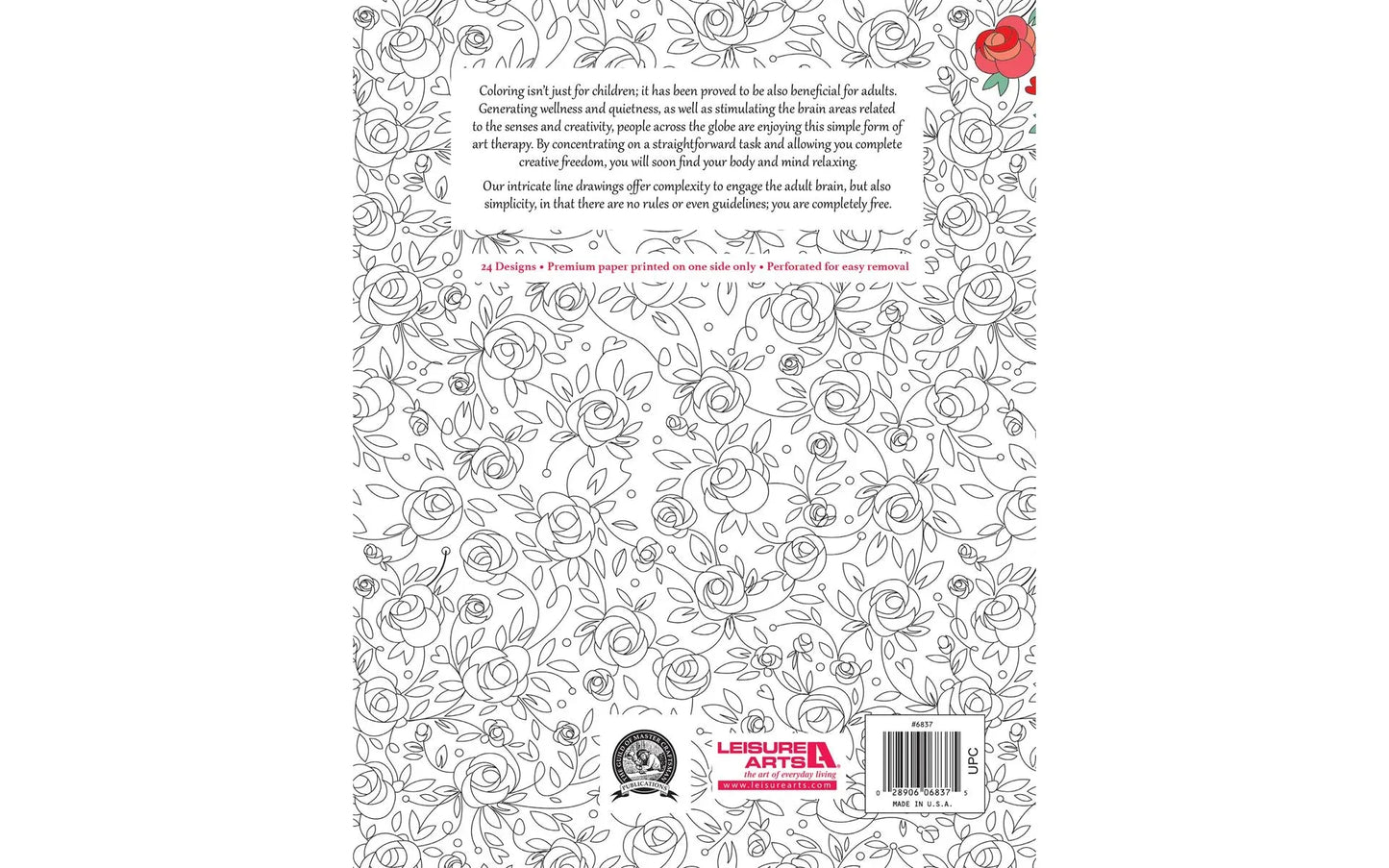 Coloring book with floral patterns on a white background