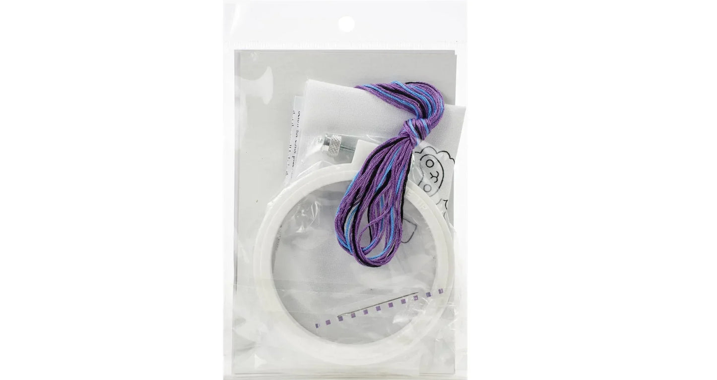 Purple braided cord in packaging on a white background
