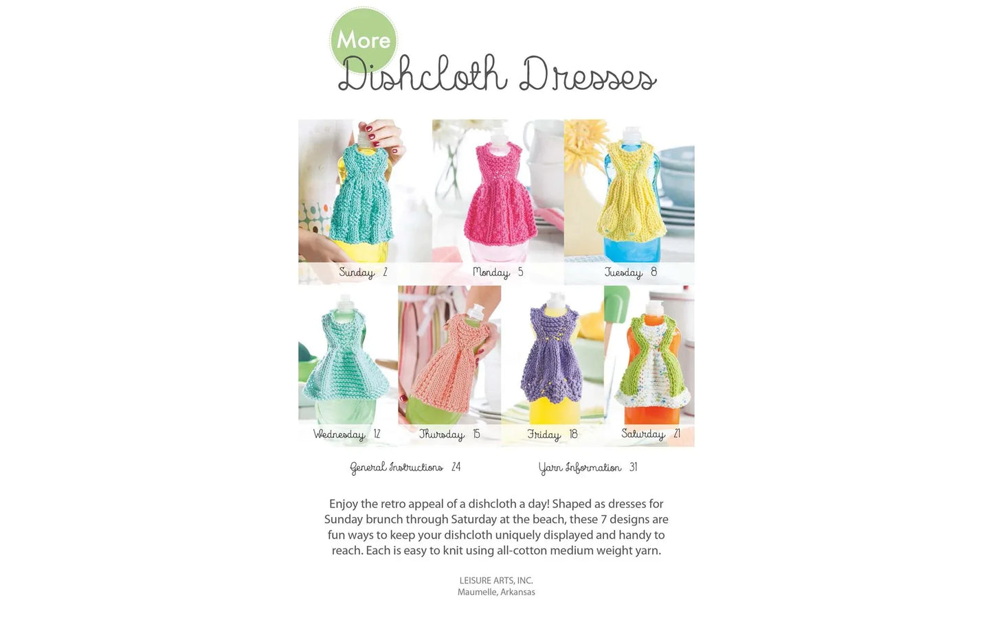 More Dishcloth Dresses to Knit – 7 Days-of-the-Week Designs | Leisure Arts