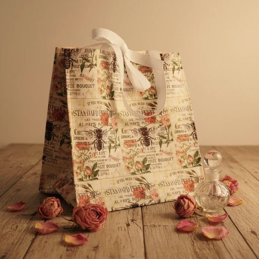 Vintage Perfume Label Gift Bag Styled
