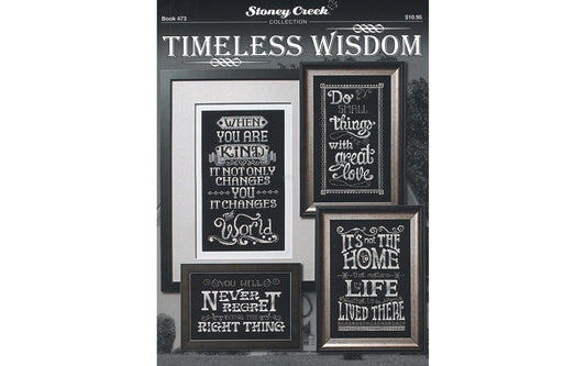 Timeless Wisdom Cross Stitch Book – 4 Inspirational Quote Designs | Stoney Creek