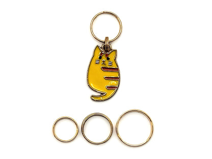 Orange Tabby Cat Stitch Markers | Enamel Charm Stitch Markers 3pc