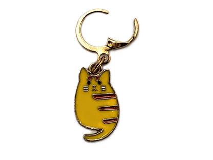 Orange Tabby Cat Stitch Markers | Enamel Charm Stitch Markers 3pc