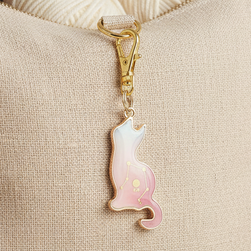 Cat Zodiac Knitting Bag Charm