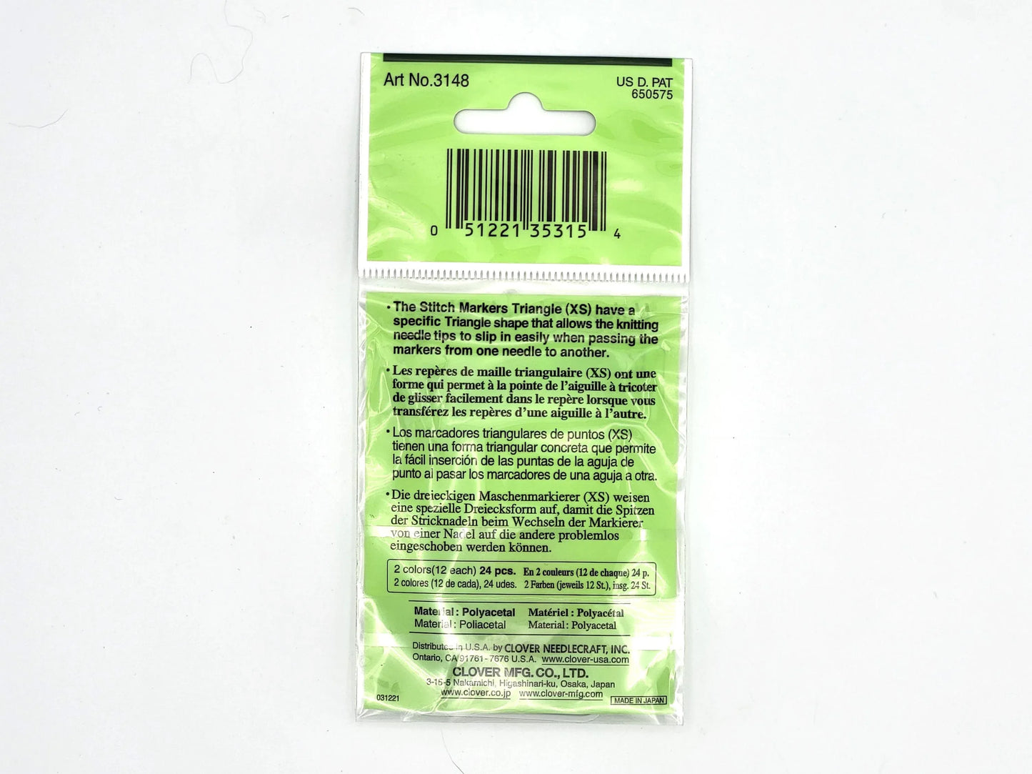 Clover Triangle Stitch Markers - 24 Pack Extra Small (US Needles 0-4)