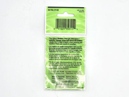 Clover Triangle Stitch Markers - 24 Pack Extra Small (US Needles 0-4)