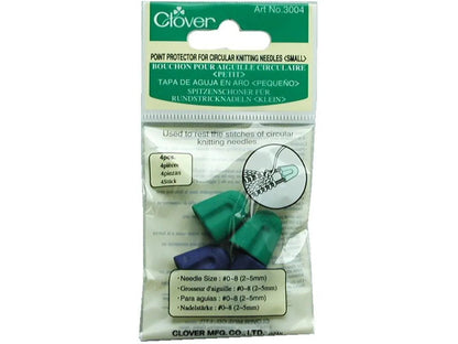 Clover circular knitting needle point protectors in packaging on a white background