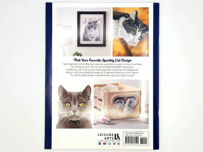 Leisure Arts diamond painting kit packaging with cat-themed designs and text.
