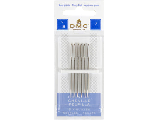 DMC Chenille Hand Needles - 6 Pack Sharp Needles for Ribbon & Thick Thread