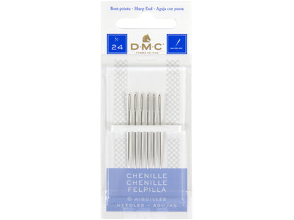 DMC Chenille Hand Needles - 6 Pack Sharp Needles for Ribbon & Thick Thread