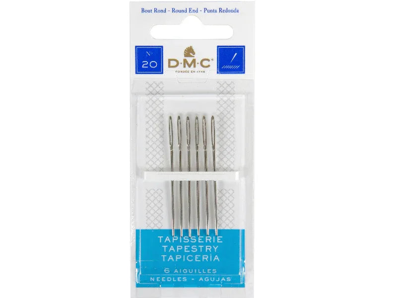Pack of DMC tapestry needles in packaging on a white background