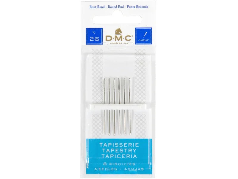 Pack of DMC tapestry needles with packaging on a white background