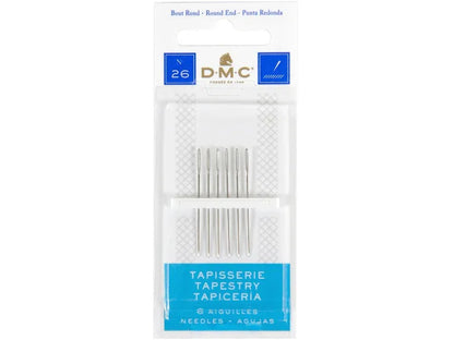 Pack of DMC tapestry needles with packaging on a white background