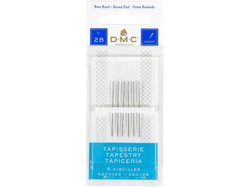 Pack of DMC tapestry needles with packaging on a white background