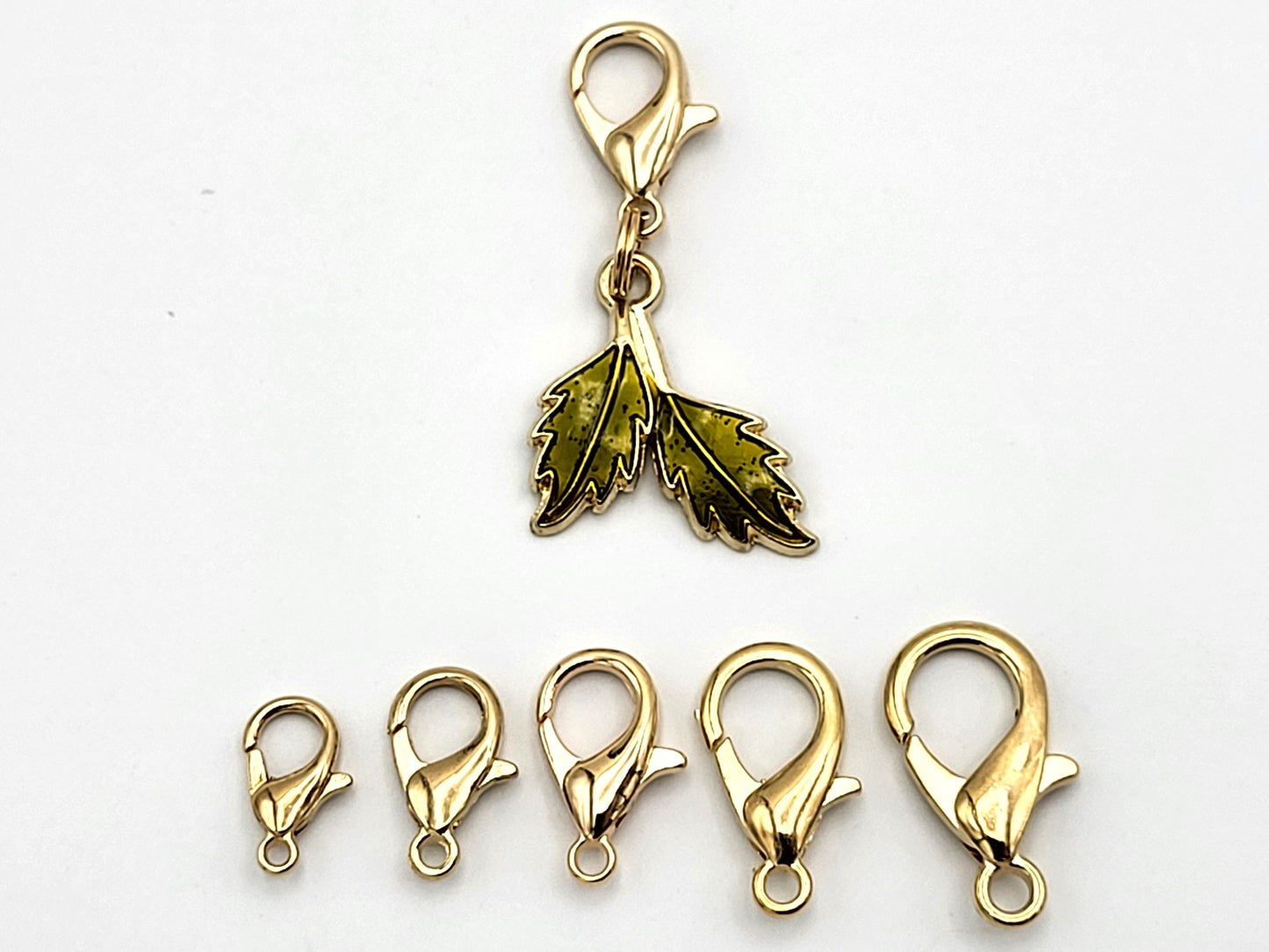 Double Fall Leaves Stitch Markers | Enamel Charm Stitch Markers 4pc