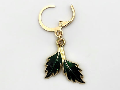 Double Fall Leaves Stitch Markers | Enamel Charm Stitch Markers 4pc