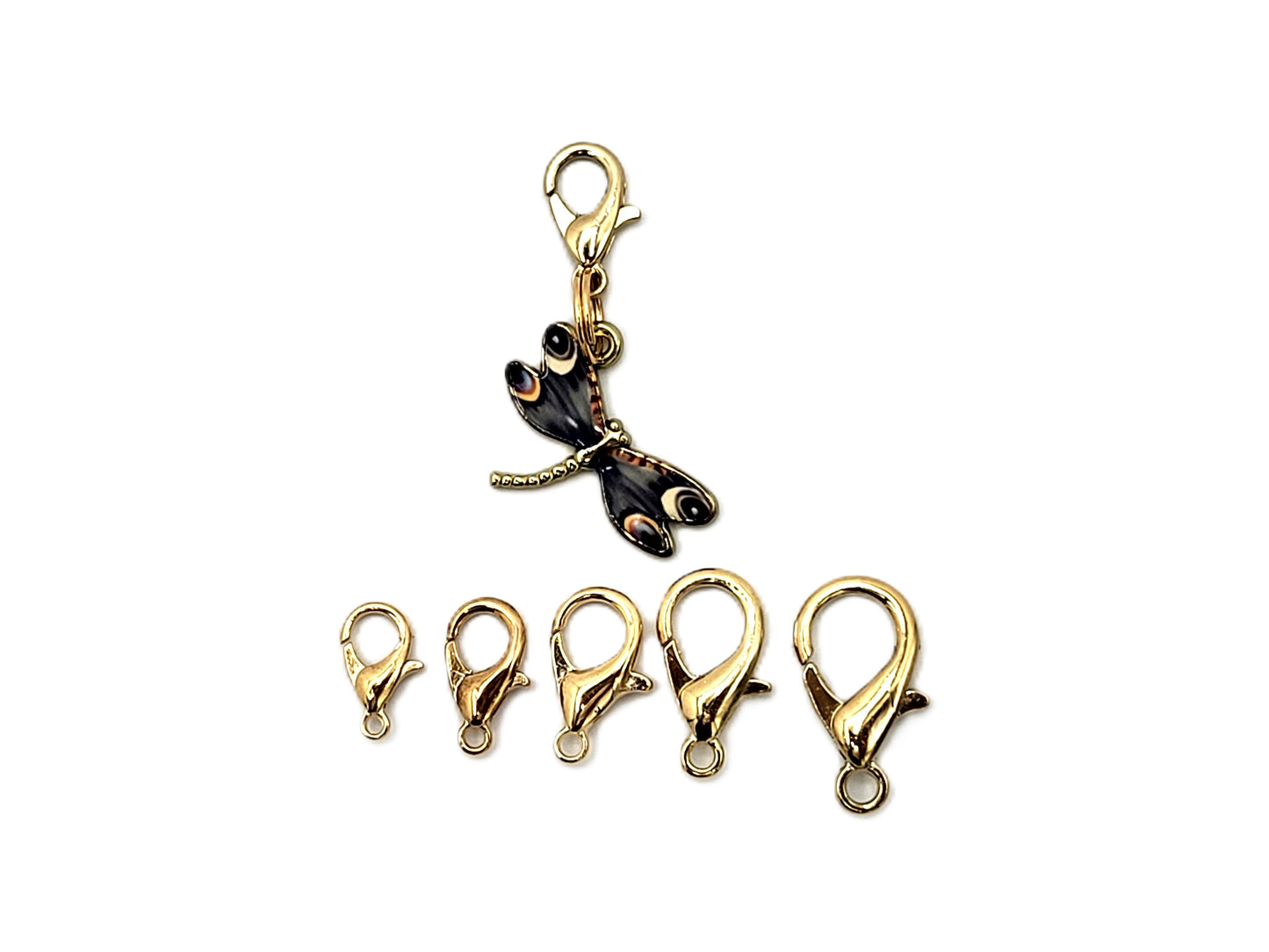 Dragonfly Stitch Markers | Colorful Enamel Charm Stitch Markers 4pc