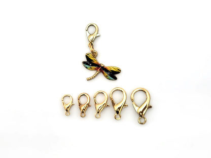 Dragonfly Stitch Markers | Rainbow Enamel Charm Stitch Markers 3pc