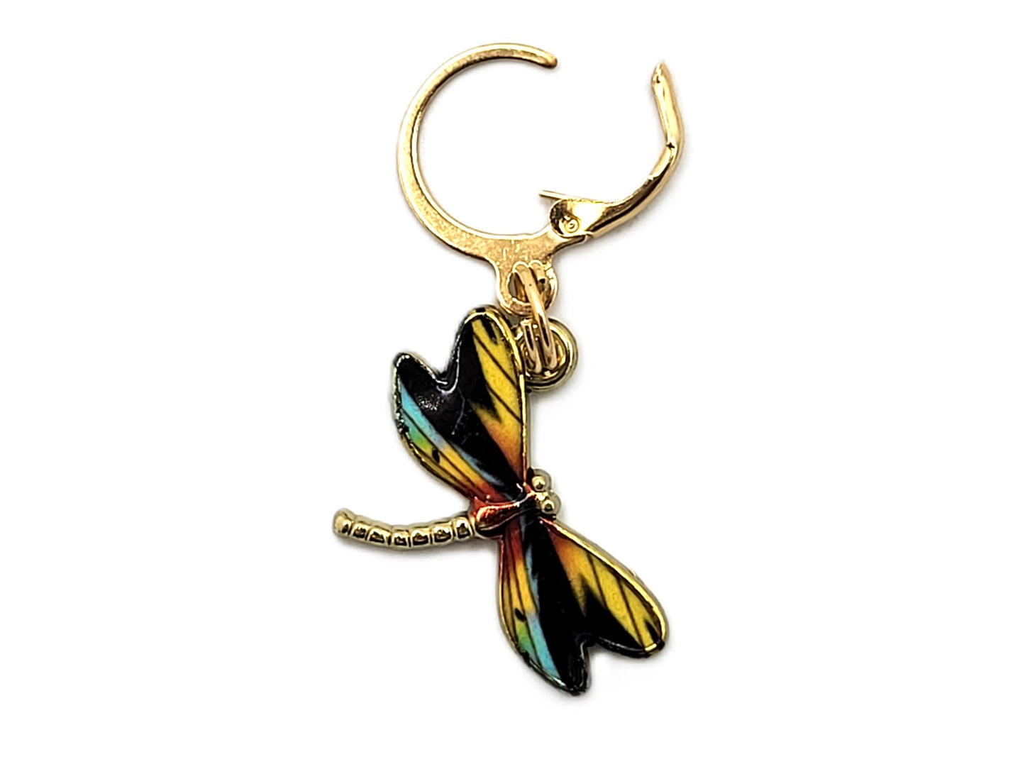 Dragonfly Stitch Markers | Rainbow Enamel Charm Stitch Markers 3pc
