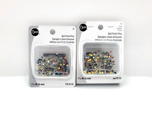 Dritz Ball Point Pins - Extra Fine 1-1/16" (26mm) for Knits & Delicate Fabrics