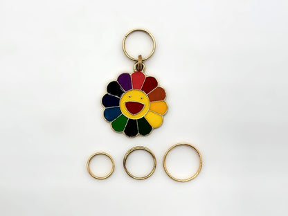 Happy Flower Stitch Markers | Enamel Charm Stitch Markers 3pc