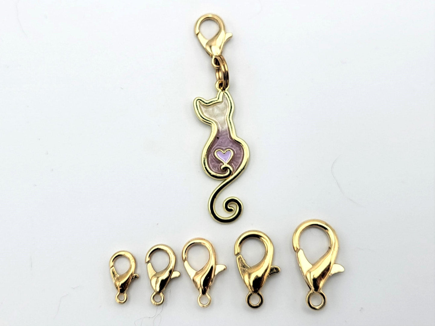 Pearlized Cat Stitch Markers for Knitting, 4pc | Crochet stitch marker, progress keeper, project bag charms, crochet accessory