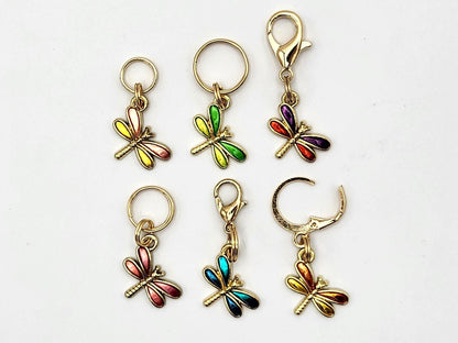 Tiny Dragonfly Stitch Markers for knitting 6pc | Crochet stitch marker, progress keeper, crochet accessory, knitting marker