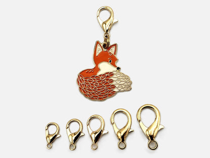 Red Fox Stitch Markers for knitting 2pc | Crochet stitch marker, progress keeper, crochet accessory, knitting marker