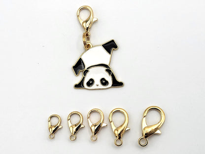 Panda Bear Stitch Markers for Knitting, 3 pc | crochet progress keeper, project bag charms, knitting accessory