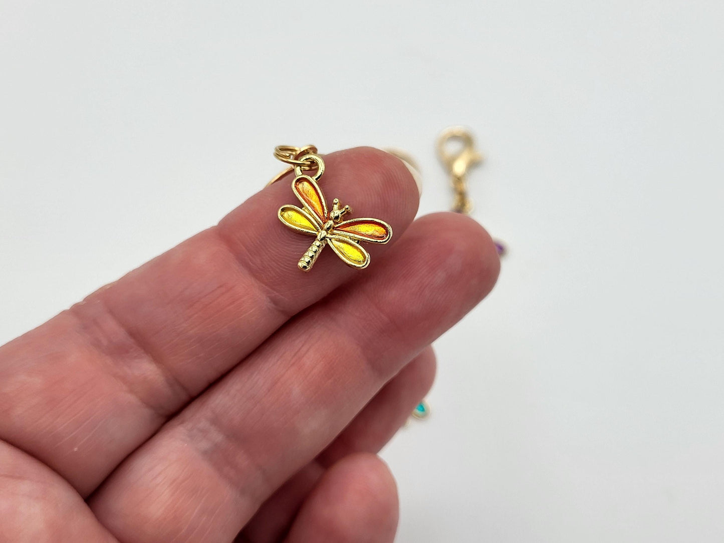 Tiny Dragonfly Stitch Markers for knitting 6pc | Crochet stitch marker, progress keeper, crochet accessory, knitting marker