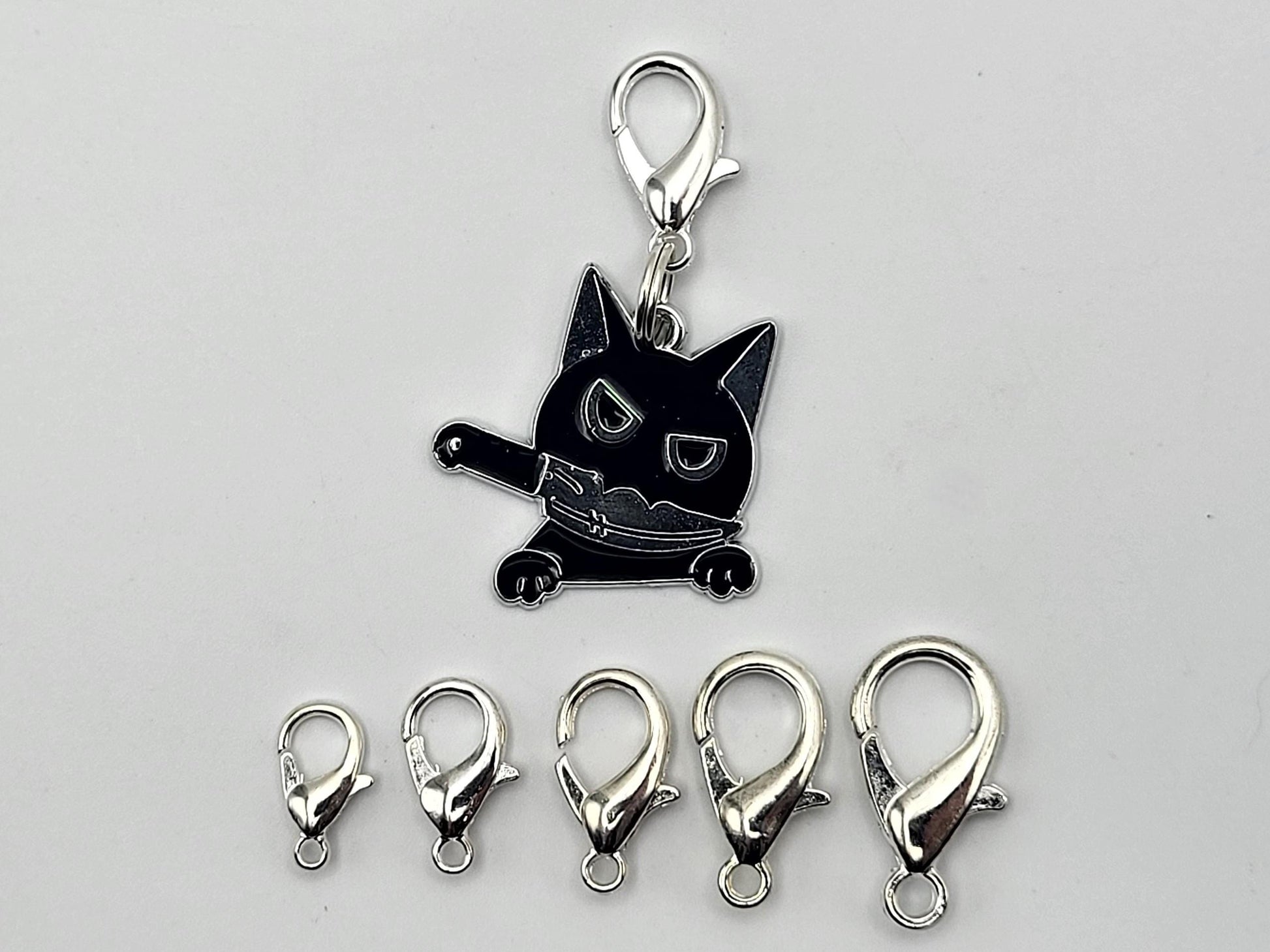 Black Cat Stitch Markers for Knitting, 2 pc | crochet progress keeper, project bag charms, knitting accessory