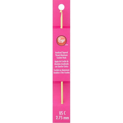 Boye 6" Lightweight Aluminum Crochet Hook Set of 8 and individual hooks | crochet accessories, starter crocheter set - KarensHobbyRoom