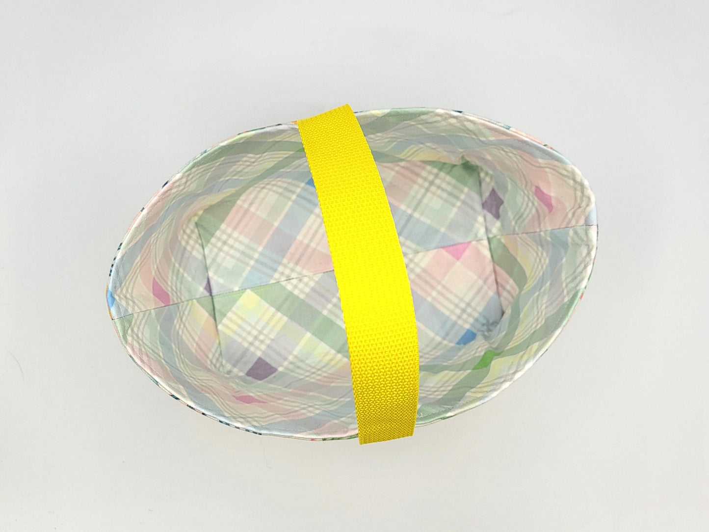 Fabric Easter basket 8.25" x 4.75" x 5.5", bucket style | great for Easter egg hunts, project organization, and craft storage